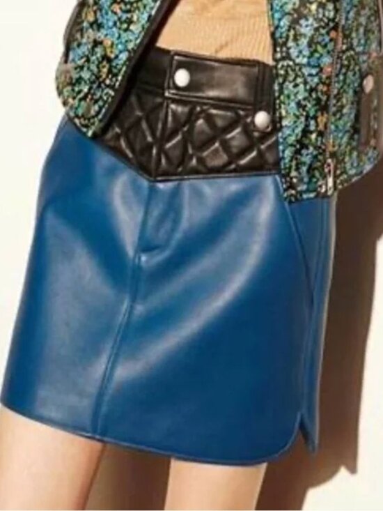 Coach Dresses & Skirts - Coach 1941 Blue/Black Curved Hem Skirt  NWT - Size 10